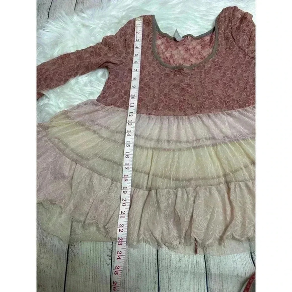 Free People Lace Tulle Scoop Neck Blouse Blush Pink Color Size S - Picture 7 of 7